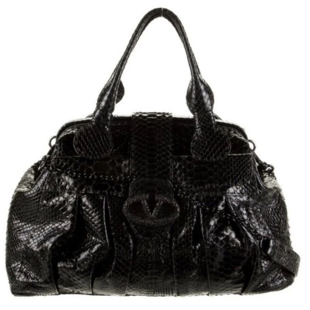 Authentic Rare Valentino Garavani black python swavorski crystal embellished bag